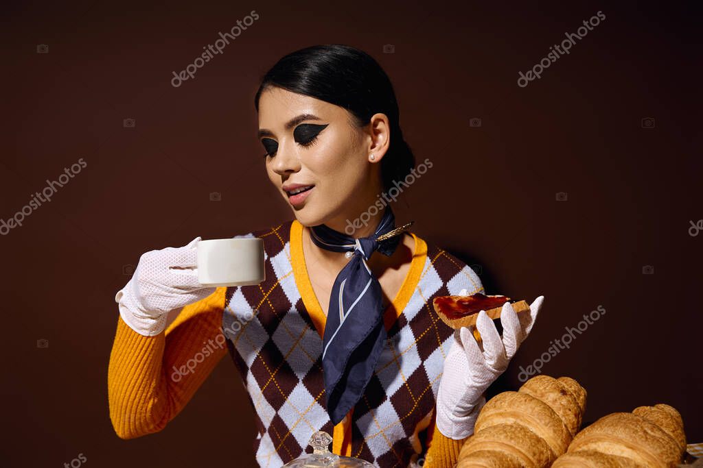Pastries and coffee at a cozy café