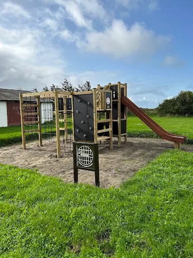 Children playing on a campsite playground