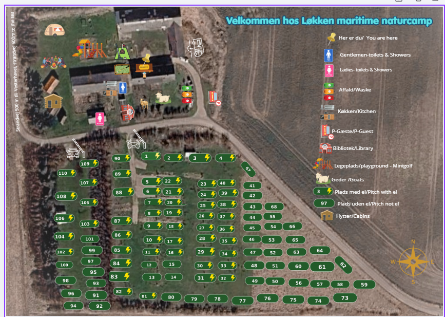 Platzplan von Løkken Maritime Naturcamp – Vestkystcamping