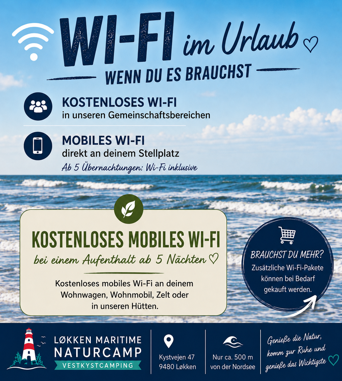 Wi-Fi im Urlaub bei Løkken Maritime Naturcamp