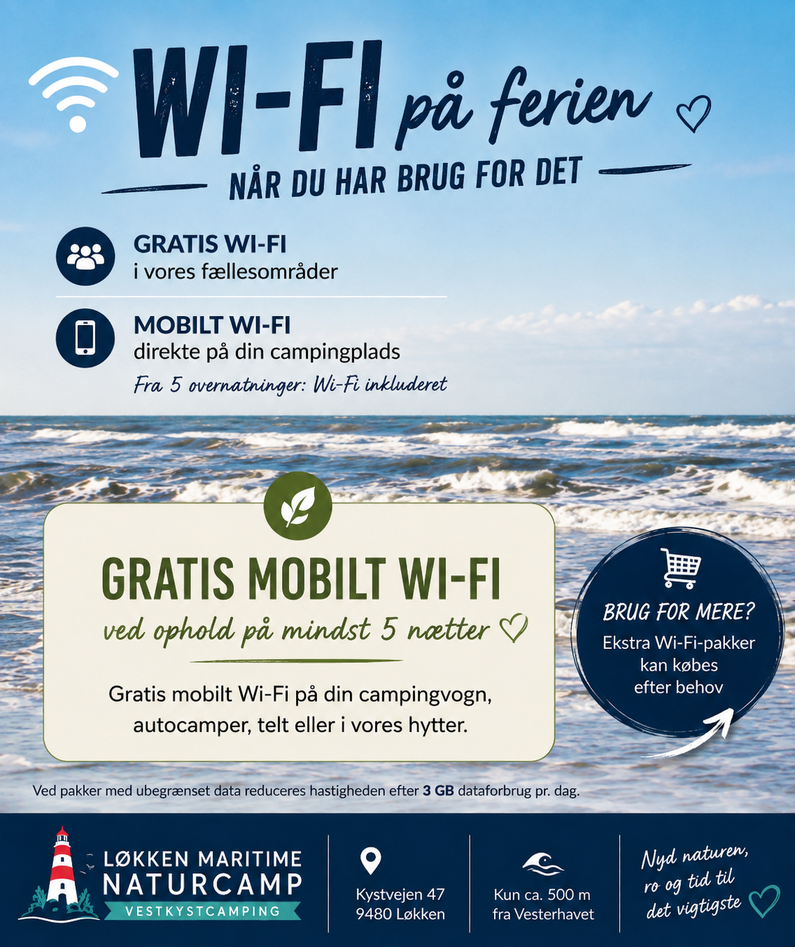 Wi-Fi på ferien hos Løkken Maritime Naturcamp